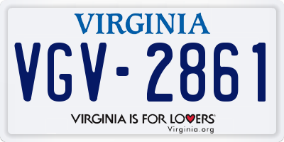 VA license plate VGV2861
