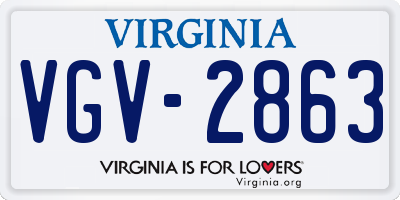 VA license plate VGV2863