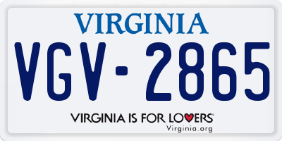 VA license plate VGV2865