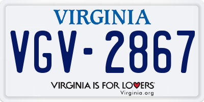VA license plate VGV2867