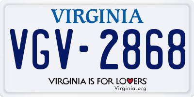 VA license plate VGV2868