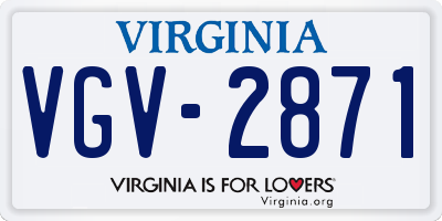 VA license plate VGV2871