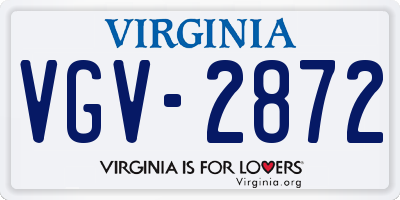 VA license plate VGV2872