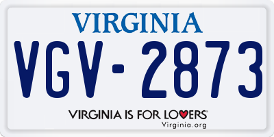 VA license plate VGV2873