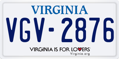 VA license plate VGV2876
