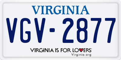 VA license plate VGV2877