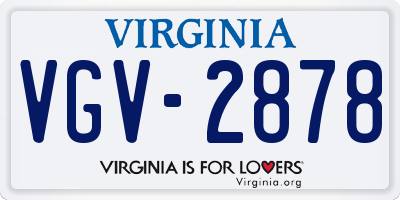VA license plate VGV2878