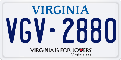 VA license plate VGV2880
