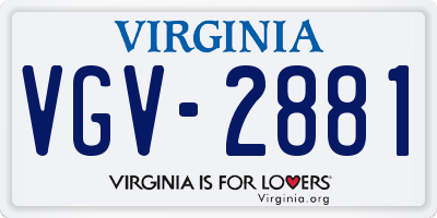 VA license plate VGV2881