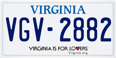 VA license plate VGV2882