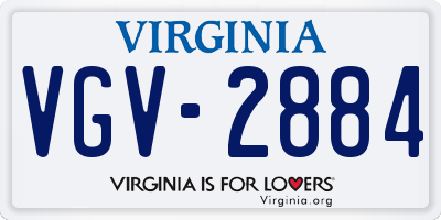 VA license plate VGV2884