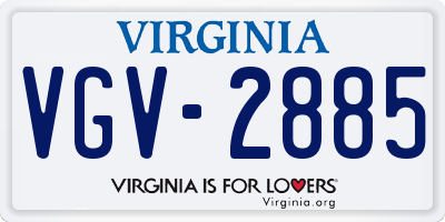 VA license plate VGV2885