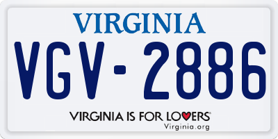 VA license plate VGV2886