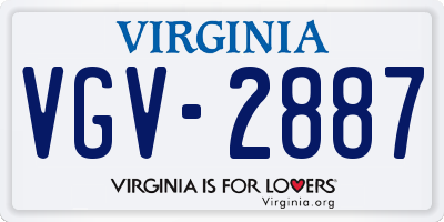 VA license plate VGV2887