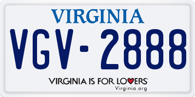 VA license plate VGV2888