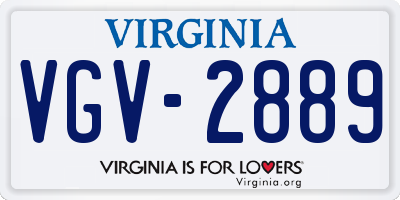 VA license plate VGV2889
