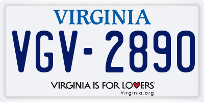 VA license plate VGV2890
