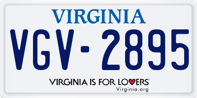 VA license plate VGV2895