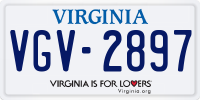 VA license plate VGV2897