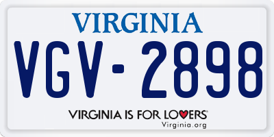 VA license plate VGV2898