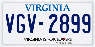 VA license plate VGV2899