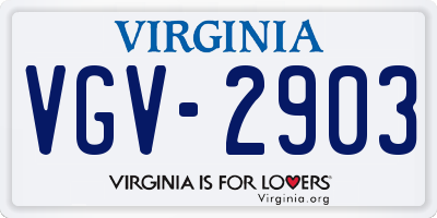 VA license plate VGV2903