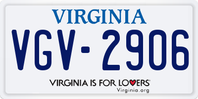VA license plate VGV2906