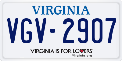 VA license plate VGV2907