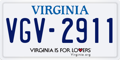 VA license plate VGV2911