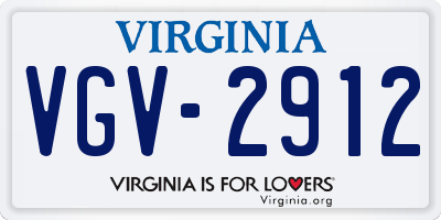 VA license plate VGV2912