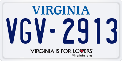 VA license plate VGV2913