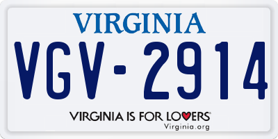 VA license plate VGV2914