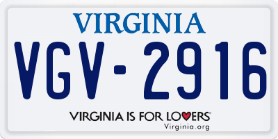 VA license plate VGV2916