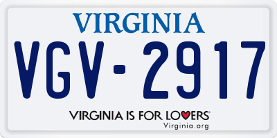 VA license plate VGV2917