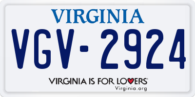 VA license plate VGV2924