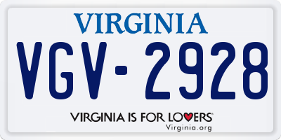 VA license plate VGV2928
