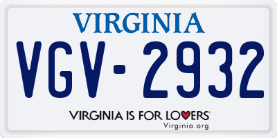 VA license plate VGV2932