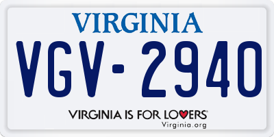 VA license plate VGV2940