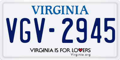 VA license plate VGV2945