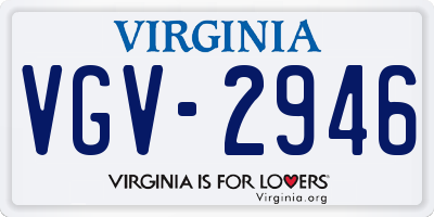 VA license plate VGV2946