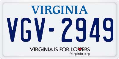 VA license plate VGV2949
