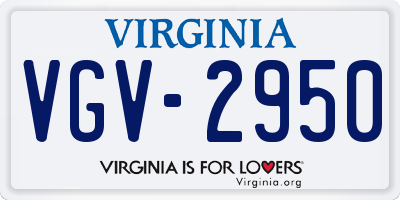 VA license plate VGV2950