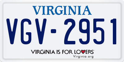 VA license plate VGV2951