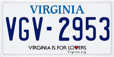 VA license plate VGV2953