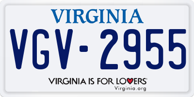 VA license plate VGV2955