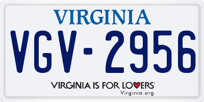 VA license plate VGV2956