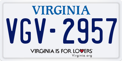 VA license plate VGV2957