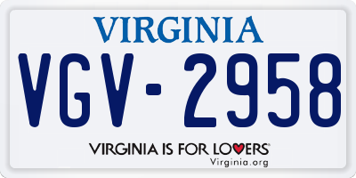VA license plate VGV2958