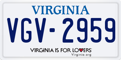 VA license plate VGV2959