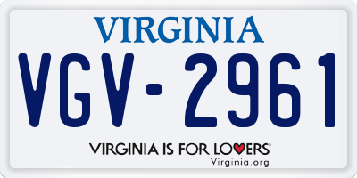 VA license plate VGV2961